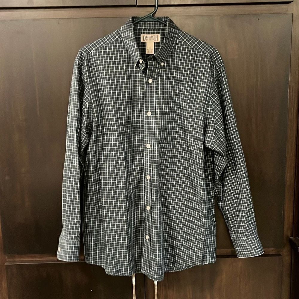 ‎Duluth Trading Company Blue Plaid Button Down Medium